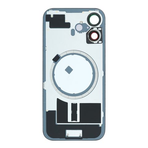 Cristal trasero con marco / imán MagSafe / lente de cámara / bisel de cámara / placa metálica para iPhone 16, negro — imagen 2