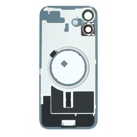 Cristal trasero con marco / imán MagSafe / lente de cámara / bisel de cámara / placa metálica para iPhone 16 Plus, verde azulado — imagen 2