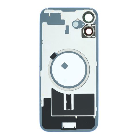 Cristal trasero con marco / imán MagSafe / lente de cámara / bisel de cámara / placa metálica para iPhone 16 Plus, ultramarino — imagen 2