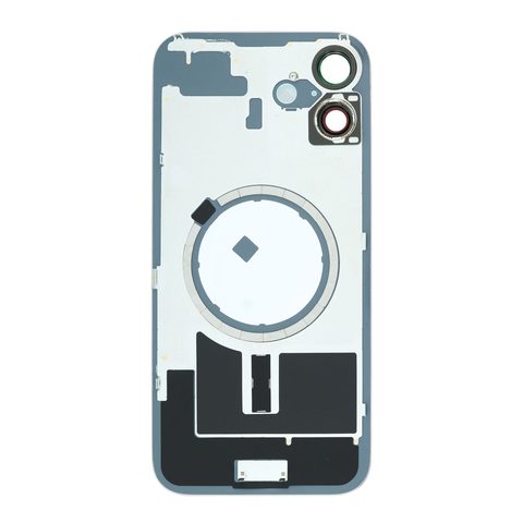 Cristal trasero con marco / imán MagSafe / lente de cámara / bisel de cámara / placa metálica para iPhone 16 Plus, blanco — imagen 2