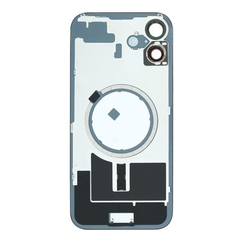 Cristal trasero con marco / imán MagSafe / lente de cámara / bisel de cámara / placa metálica para iPhone 16 Plus, negro — imagen 2