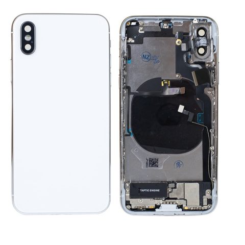 Conjunto de chasis y carcasa trasera con piezas pequeñas preinstaladas para iPhone X, blanco — imagen 1