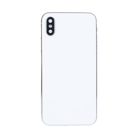 Conjunto de chasis y carcasa trasera con piezas pequeñas preinstaladas para iPhone X, blanco — imagen 3