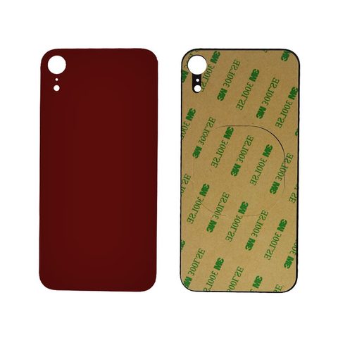 Cristal trasero con adhesivo para iPhone XR, rojo (orificio grande de cámara) — imagen 3