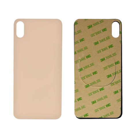 Cristal trasero con adhesivo para iPhone XS Max, dorado (orificio grande de cámara) — imagen 3