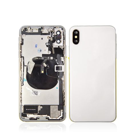 Conjunto de carcasa trasera con piezas pequeñas preinstaladas para iPhone XS Max, plateado — imagen 1