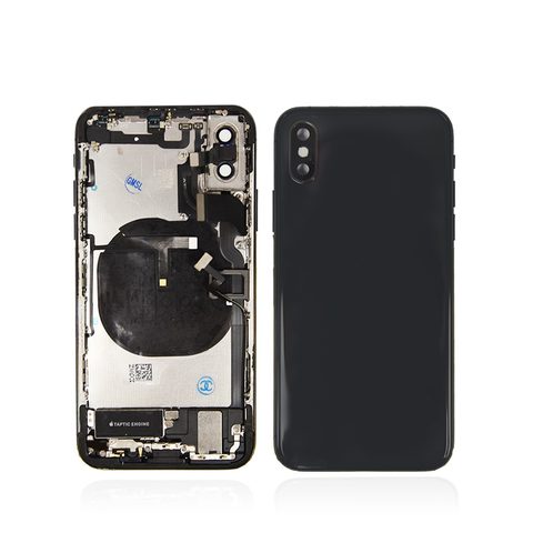 Conjunto de chasis y carcasa trasera con piezas pequeñas preinstaladas para iPhone XS, gris espacial