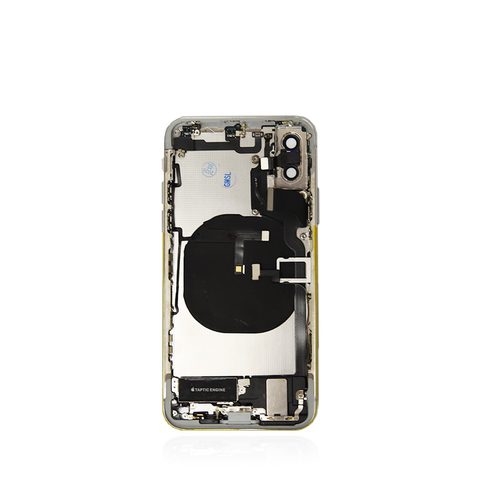 Conjunto de chasis y carcasa trasera con piezas pequeñas preinstaladas para iPhone XS, plateado — imagen 2