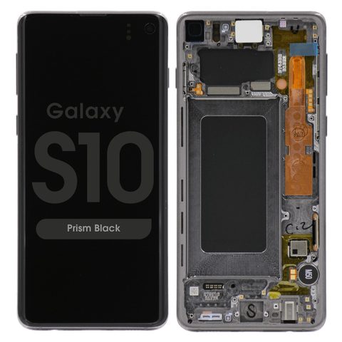 Pantalla OLED con táctil + marco Service Pack para Galaxy S10 (G973), Prism Black — imagen 1