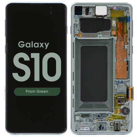Pantalla OLED con táctil + marco Service Pack para Galaxy S10 (G973), Prism Green — imagen 1