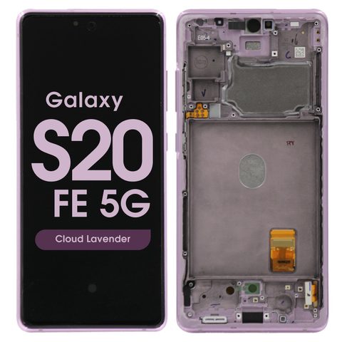 Pantalla OLED con táctil + marco Service Pack para Galaxy S20 FE 5G (G780/G781), Cloud Lavender — imagen 1