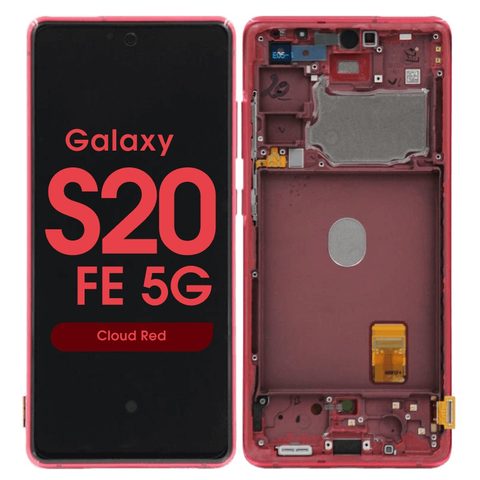 Pantalla OLED con táctil + marco Service Pack para Galaxy S20 FE 5G (G780/G781), Cloud Red — imagen 1