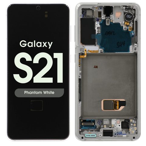 Pantalla OLED con táctil + marco Service Pack para Galaxy S21 (G991), Must Transfer Antenna for Verizon / Phantom White — imagen 1
