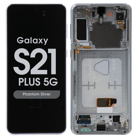 Pantalla OLED con táctil + marco Service Pack para Galaxy S21 Plus 5G (G996), Must Transfer Antenna for Verizon / Phantom Silver — imagen 1