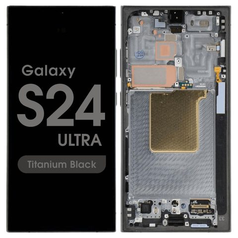Pantalla OLED con táctil + marco Service Pack para Galaxy S24 Ultra (S928), Versión US / Internacional, Titanium Black — imagen 1