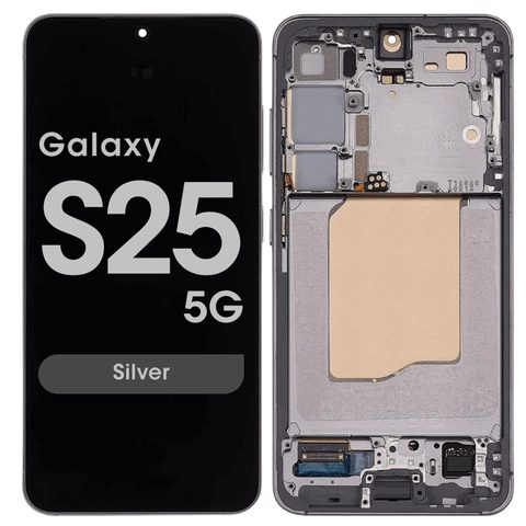 Pantalla OLED con táctil + marco Service Pack para Galaxy S25 5G (S931), Versión US / Internacional, Silver — imagen 1